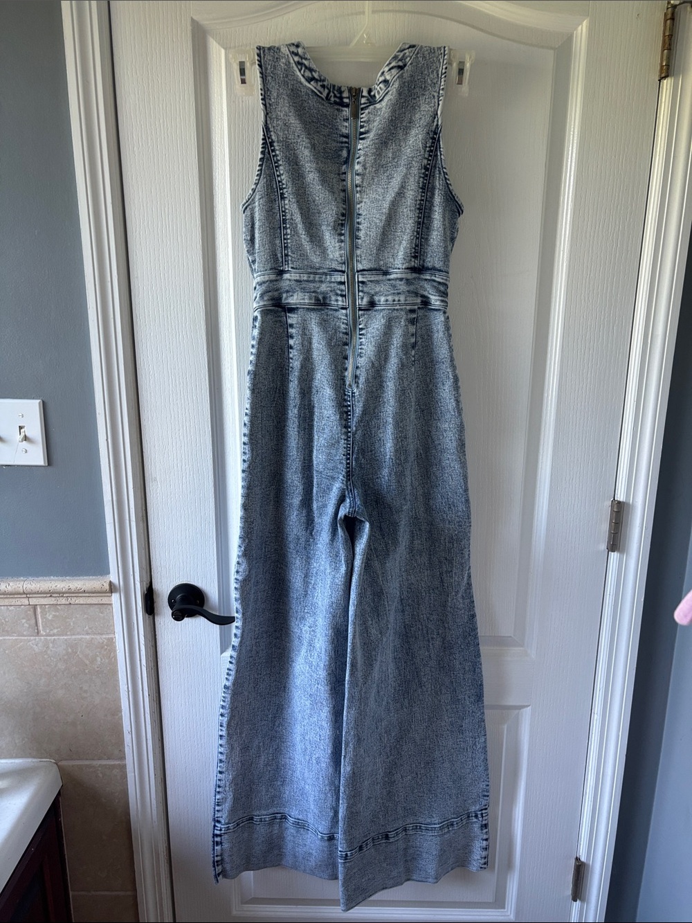 VENUS Light blue Acid-Wash Denim Jumpsuit - Picture 2 of 6